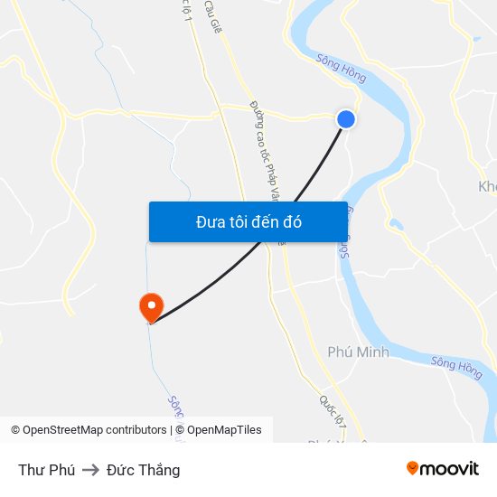 Thư Phú to Đức Thắng map