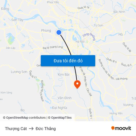 Thượng Cát to Đức Thắng map