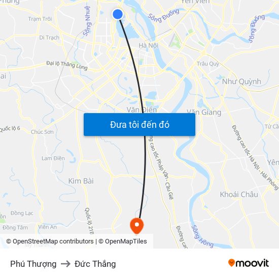 Phú Thượng to Đức Thắng map