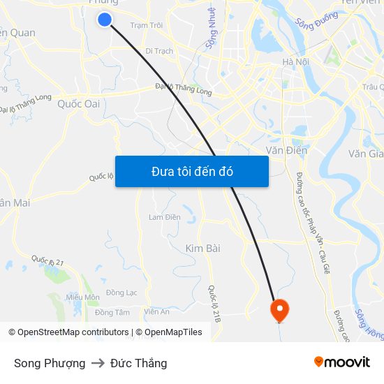 Song Phượng to Đức Thắng map