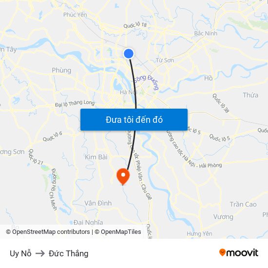 Uy Nỗ to Đức Thắng map