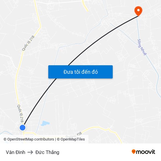 Vân Đình to Đức Thắng map