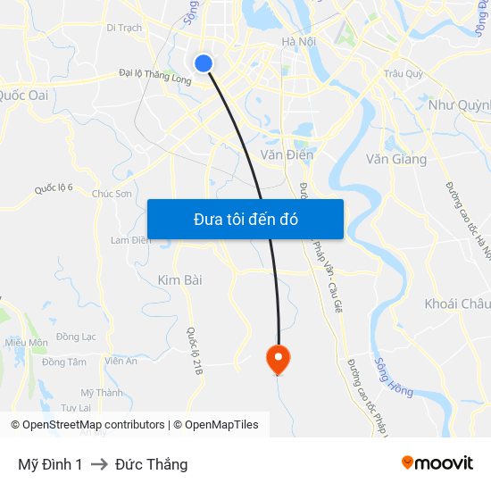 Mỹ Đình 1 to Đức Thắng map