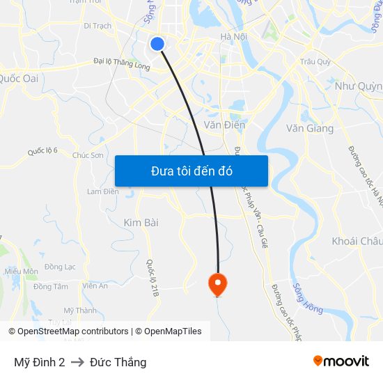 Mỹ Đình 2 to Đức Thắng map