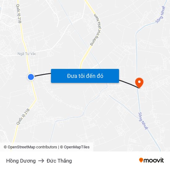 Hồng Dương to Đức Thắng map