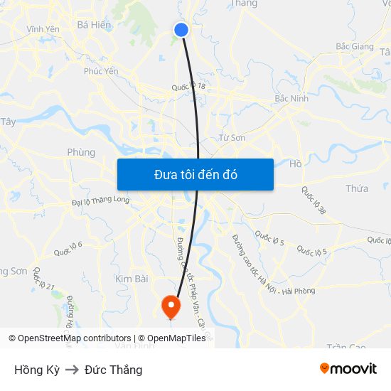 Hồng Kỳ to Đức Thắng map