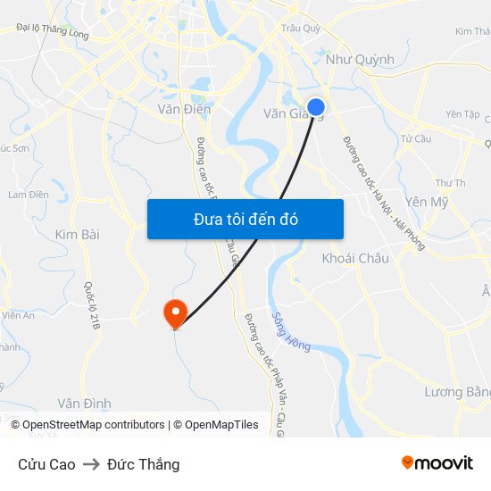 Cửu Cao to Đức Thắng map