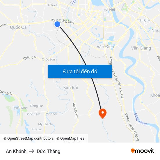 An Khánh to Đức Thắng map