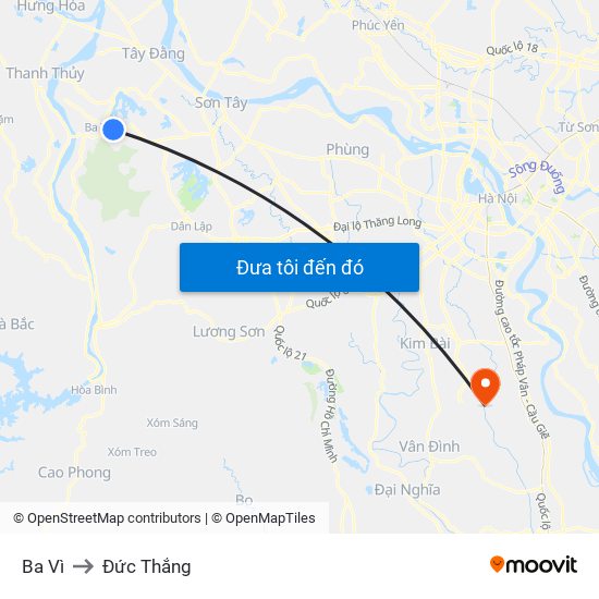 Ba Vì to Đức Thắng map