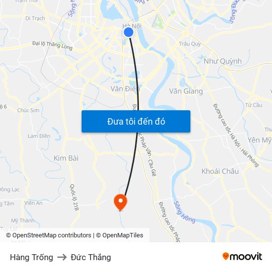 Hàng Trống to Đức Thắng map