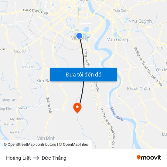 Hoàng Liệt to Đức Thắng map