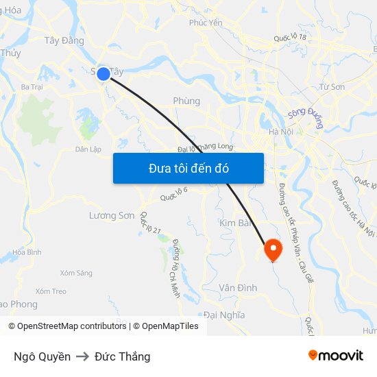 Ngô Quyền to Đức Thắng map