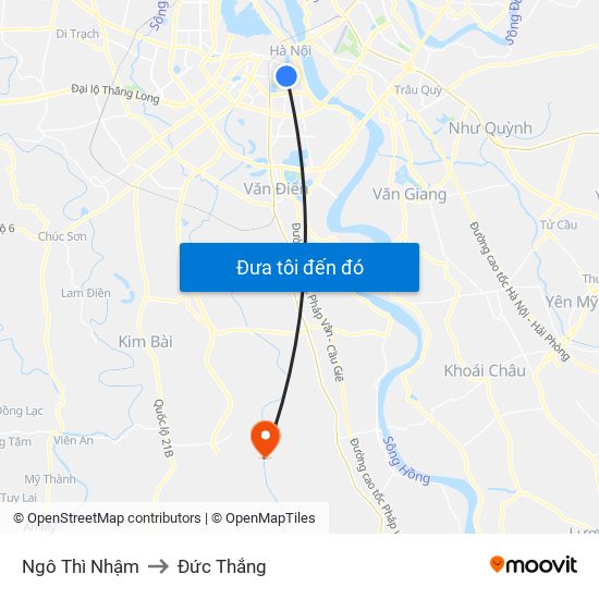 Ngô Thì Nhậm to Đức Thắng map