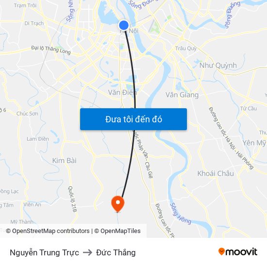 Nguyễn Trung Trực to Đức Thắng map