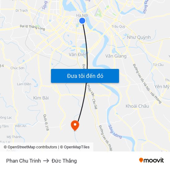 Phan Chu Trinh to Đức Thắng map