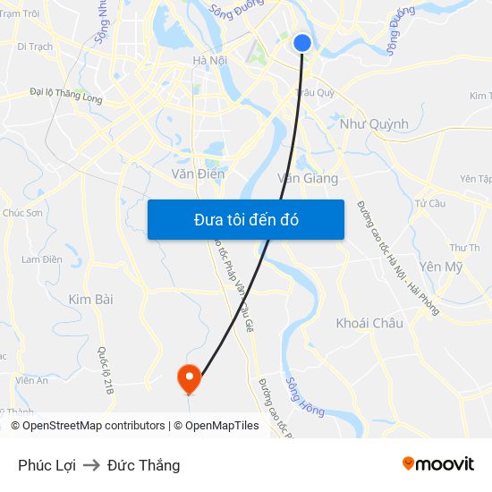 Phúc Lợi to Đức Thắng map