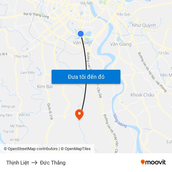 Thịnh Liệt to Đức Thắng map