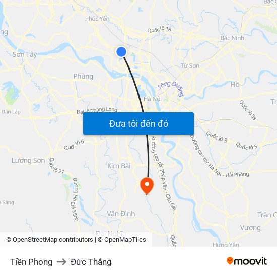 Tiền Phong to Đức Thắng map