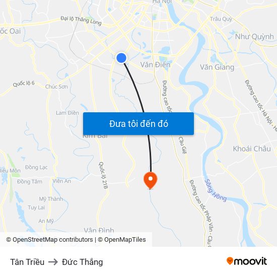 Tân Triều to Đức Thắng map