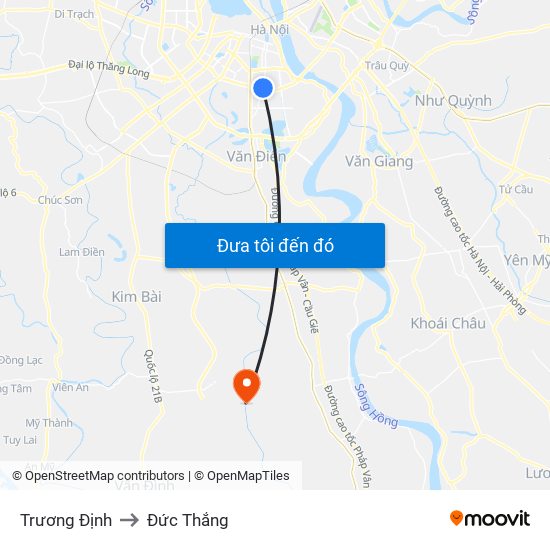 Trương Định to Đức Thắng map