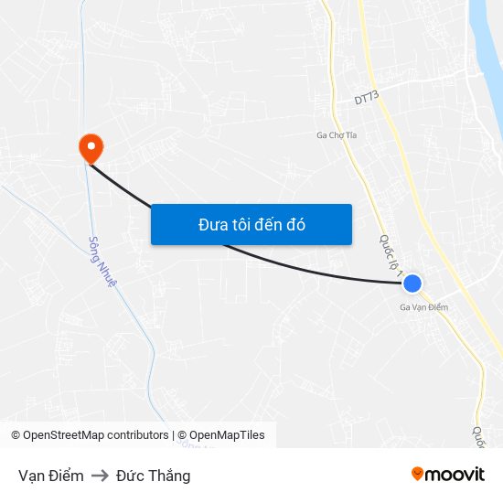 Vạn Điểm to Đức Thắng map