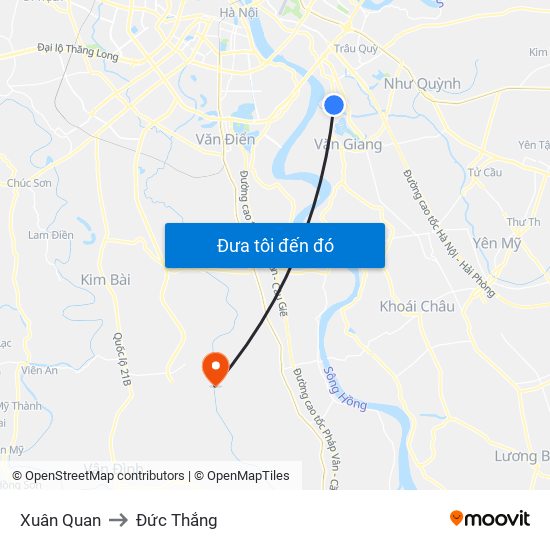 Xuân Quan to Đức Thắng map