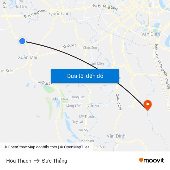 Hòa Thạch to Đức Thắng map