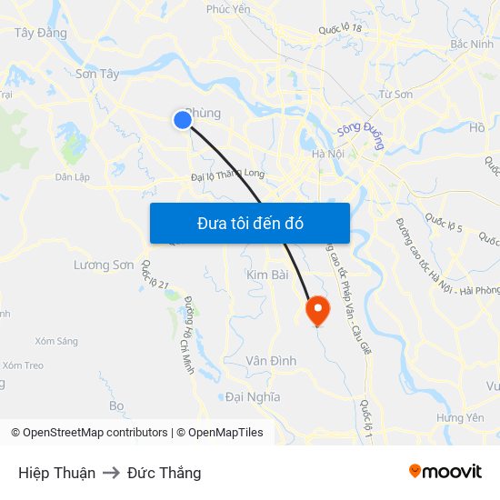 Hiệp Thuận to Đức Thắng map