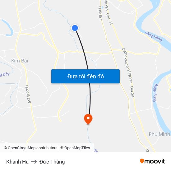 Khánh Hà to Đức Thắng map