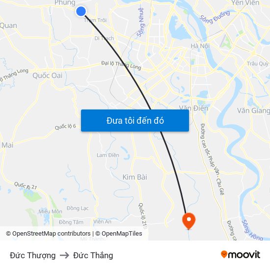 Đức Thượng to Đức Thắng map