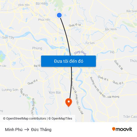 Minh Phú to Đức Thắng map