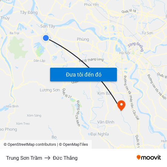 Trung Sơn Trầm to Đức Thắng map