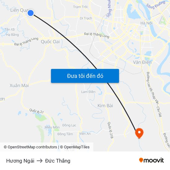 Hương Ngải to Đức Thắng map