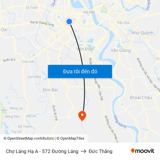 Chợ Láng Hạ A - 572 Đường Láng to Đức Thắng map