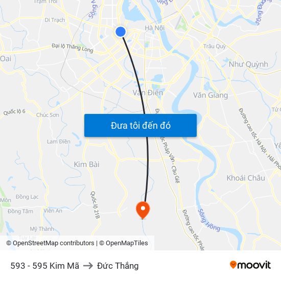 593 - 595 Kim Mã to Đức Thắng map