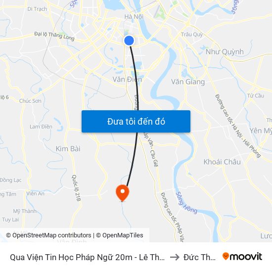 Qua Viện Tin Học Pháp Ngữ 20m - Lê Thanh Nghị to Đức Thắng map