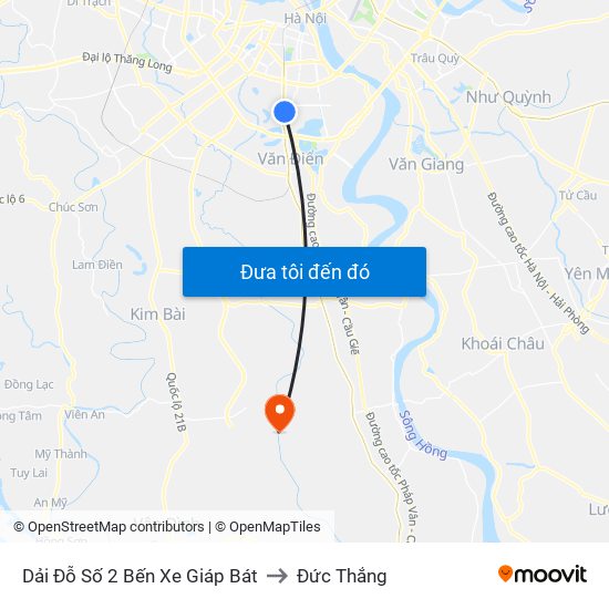 Dải Đỗ Số 2 Bến Xe Giáp Bát to Đức Thắng map