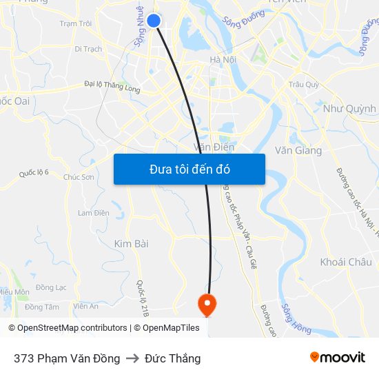 373 Phạm Văn Đồng to Đức Thắng map