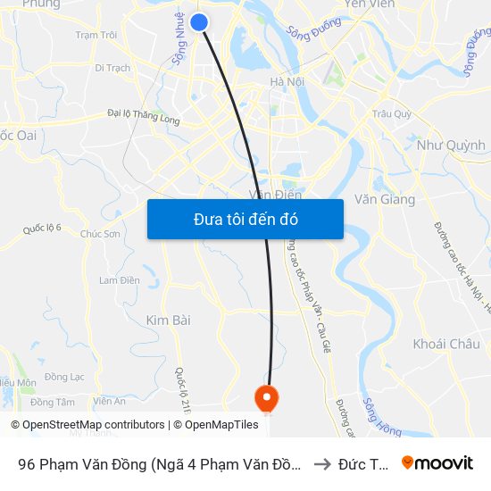 96 Phạm Văn Đồng (Ngã 4 Phạm Văn Đồng - Xuân Đỉnh) to Đức Thắng map