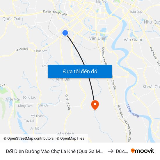 Đối Diện Đường Vào Chợ La Khê (Qua Ga Metro La Khê) - 405 Quang Trung (Hà Đông) to Đức Thắng map