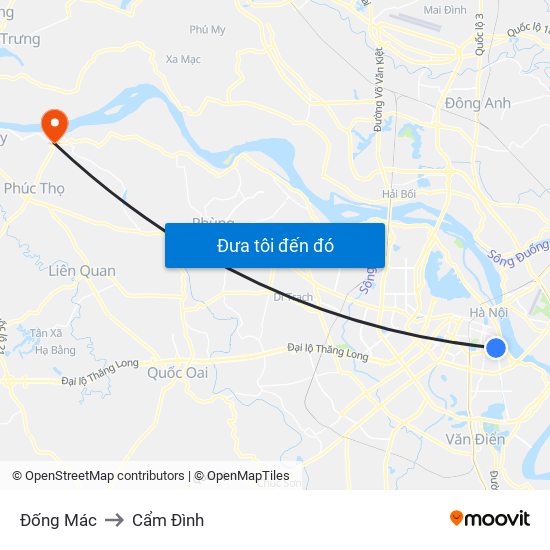 Đống Mác to Cẩm Đình map