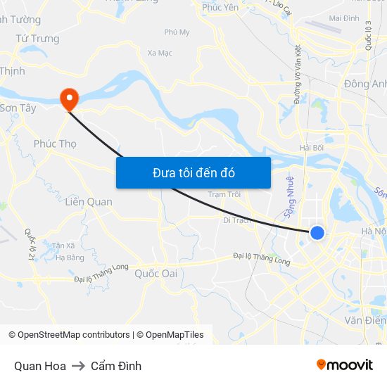 Quan Hoa to Cẩm Đình map