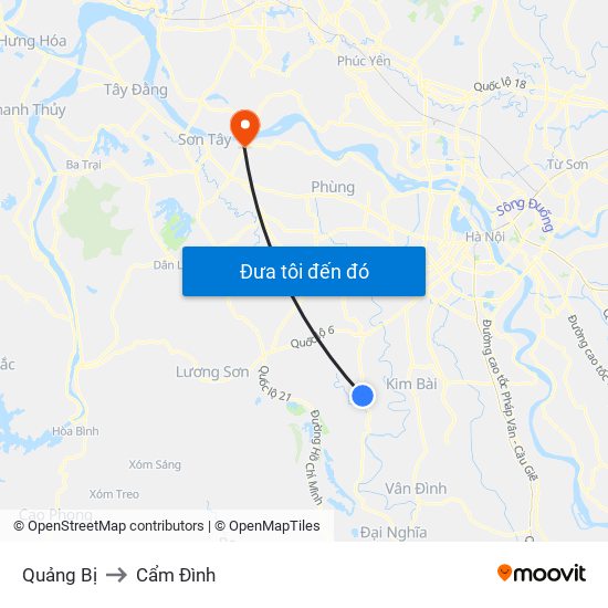 Quảng Bị to Cẩm Đình map