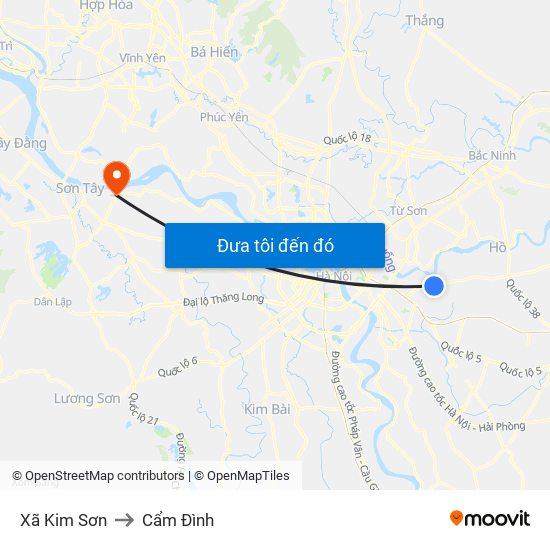 Xã Kim Sơn to Cẩm Đình map