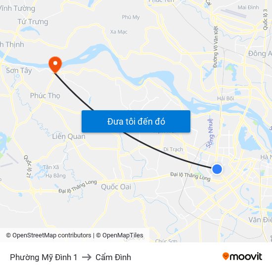 Phường Mỹ Đình 1 to Cẩm Đình map