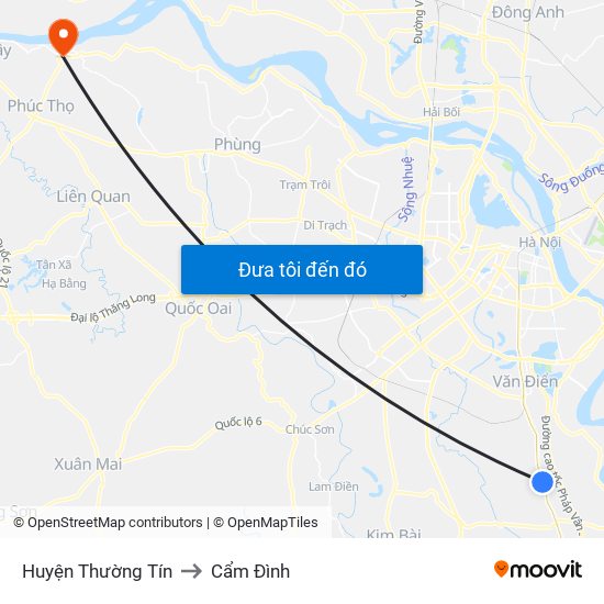 Huyện Thường Tín to Cẩm Đình map