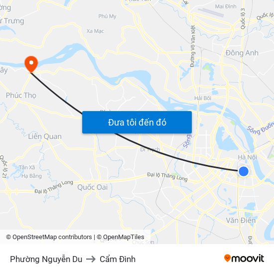 Phường Nguyễn Du to Cẩm Đình map