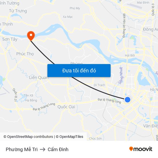 Phường Mễ Trì to Cẩm Đình map