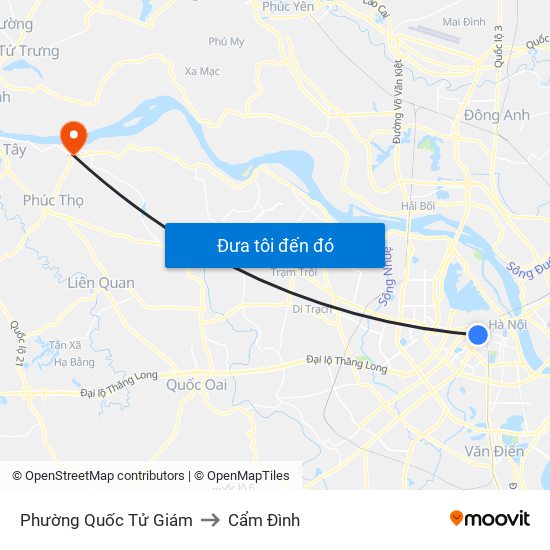 Phường Quốc Tử Giám to Cẩm Đình map