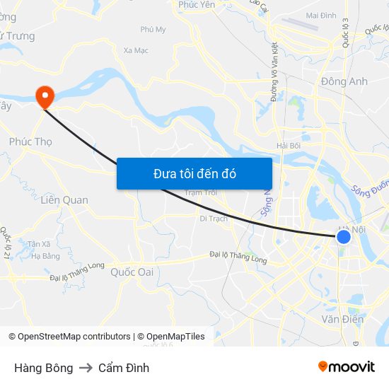 Hàng Bông to Cẩm Đình map